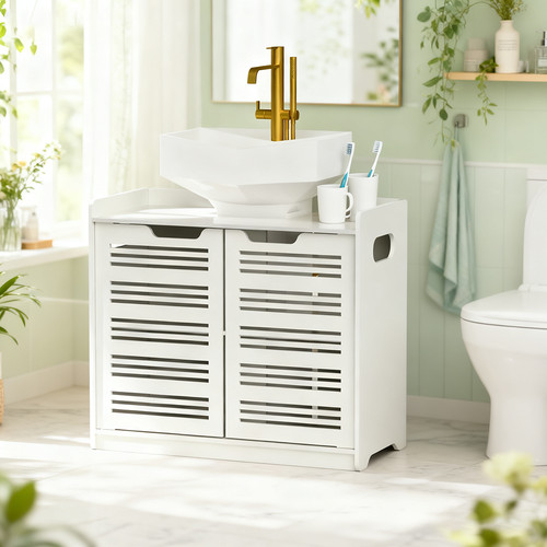 White double door under - white,