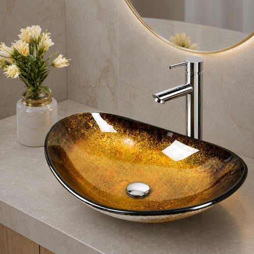Bathroom sink glass - sink, wash