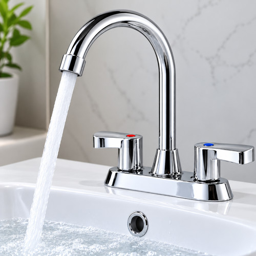 Chrome bathroom basin - chrome, mixer