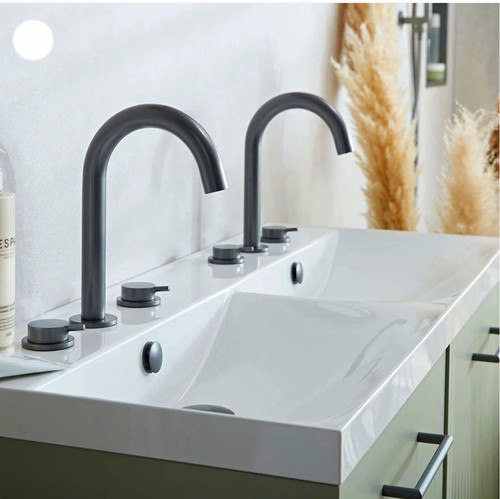 White double basin ceramic - white,
