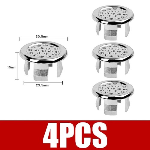 4pc chrome sink overflow cover - 4pc,