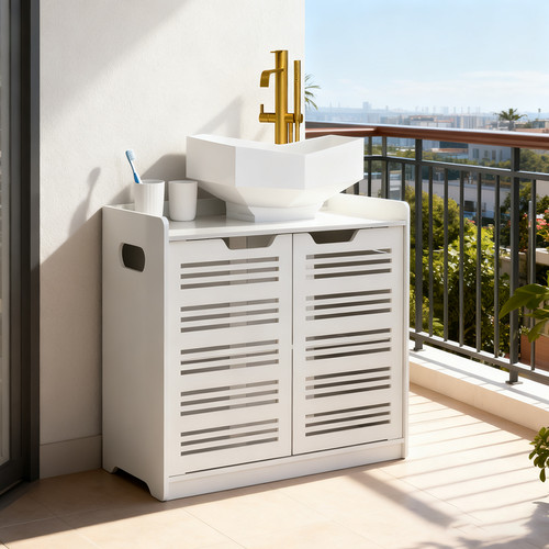White double door under - double, sink